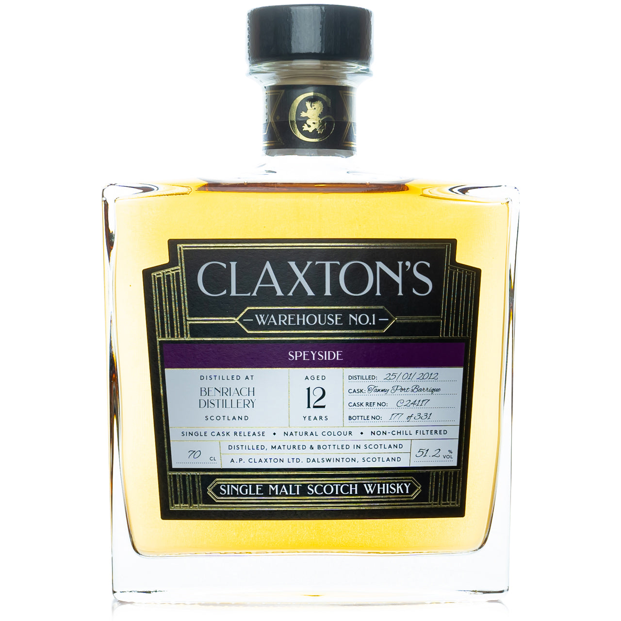 Claxton's Spirits Benriach 1st Fill Tawny 12 year Single Malt Whiskey