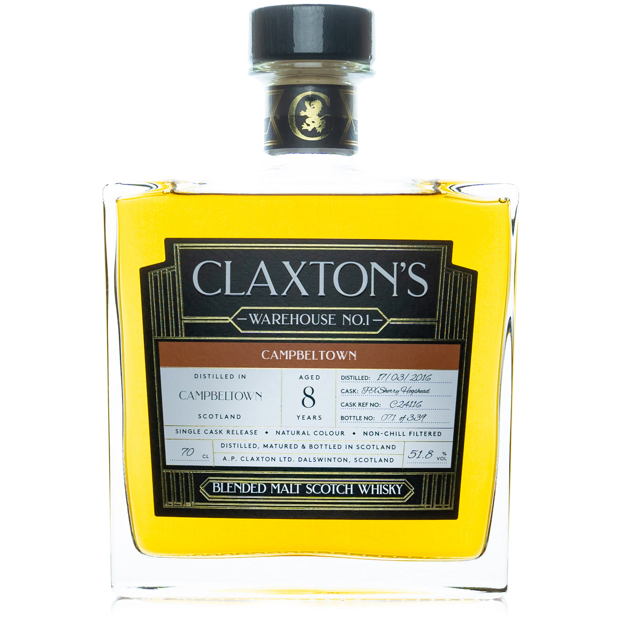 Claxton's Spirits Campbeltown 1st Fill PX Blended Malt Whiskey